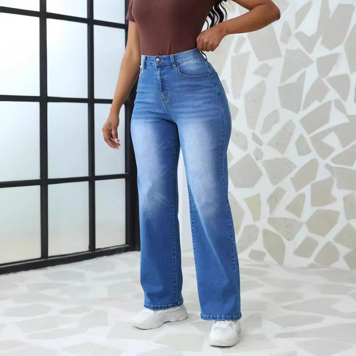 Slim Waist Cut Jeans