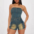 Sleeveless Denim Jumpsuit